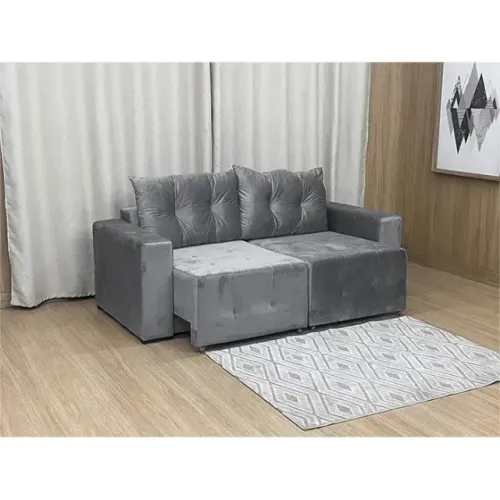 Sofá Sem Caixa Cinza 1,80m Moderno
