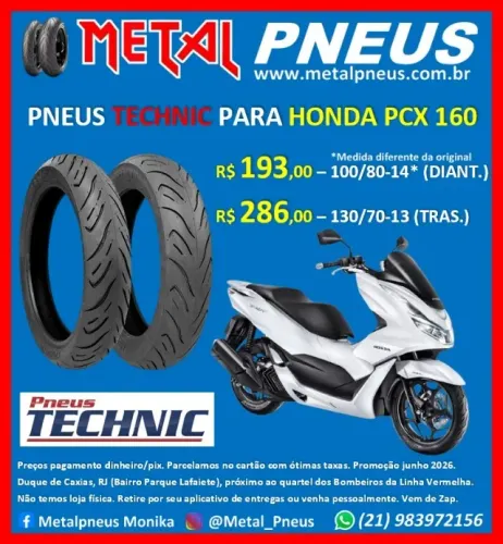 Pneu Moto Technic PCX 160 2023 Em Diante - Novos Com Garantia
