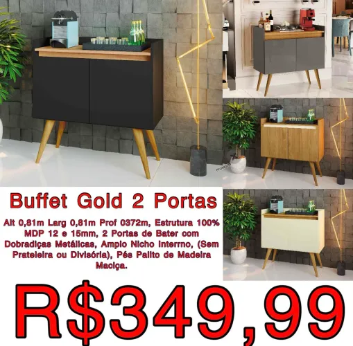 Buffet Aparador Gold 2 portas / 4 cores disponíveis / pague na entrega / frete grátis 