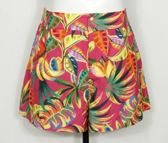 Short social alfaiataria feminino plus size rosa floral shein - Veste 46 - Ref. 5227