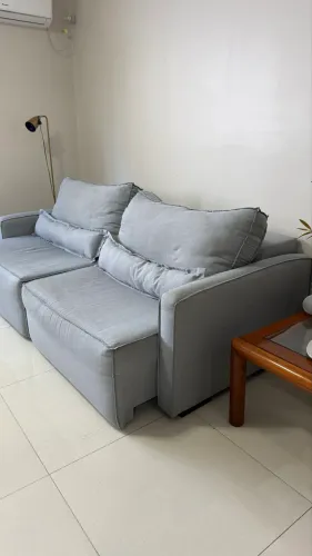 Sofá retrátil de 2,30m cinza
