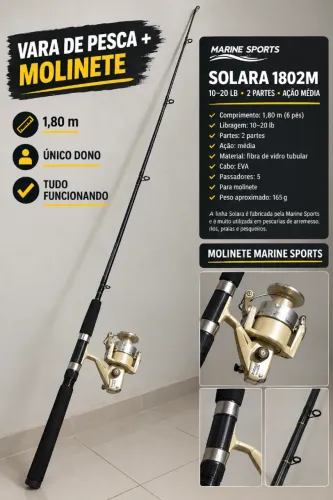 Vara de Pesca com Molinete da Marine Espace ( VALOR NEGOCIÁVEL)
