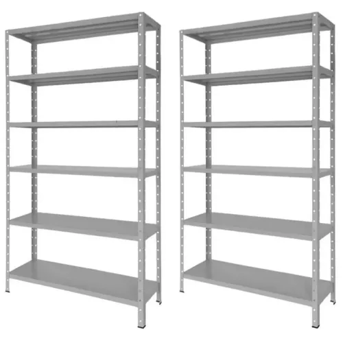Kit c/ 4 Estantes de Aço Galvanizado com 6 Prateleiras de 90cm