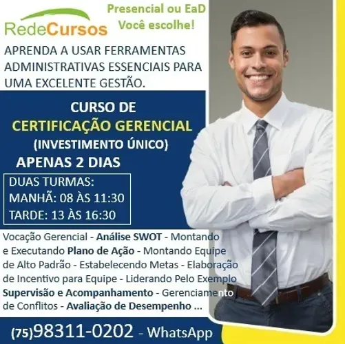 Curso de Certificação Gerencial (Presencial ou EaD)