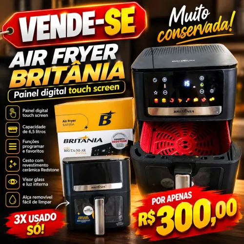 Aír fryer Britânia - Painel digital e touch Screen
