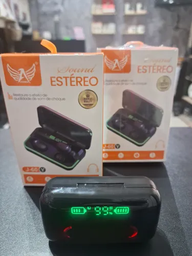 Fone de ouvido Bluetooth case com display e % de bateria