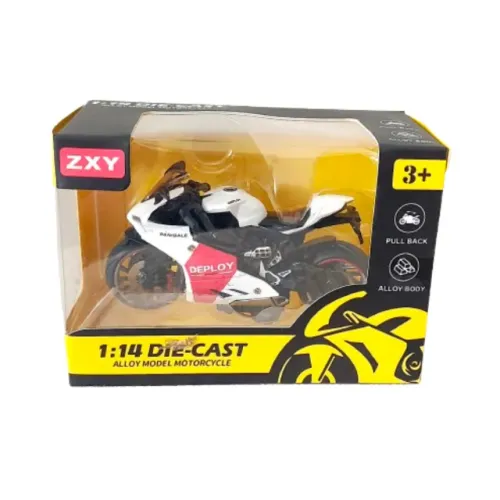 Miniatura Moto Esportiva 1:14 Die-Cast ZXY Panigale Branca
