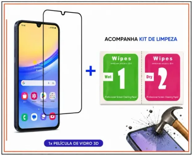 PELÍCULA DE VIDRO - SAMSUNG GALAXY A15, A06, A07 (NOVA/LACRADA)