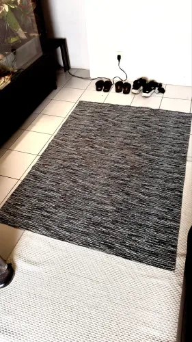 Tapete Preto e Branco 1,40x1,90m Para Sala