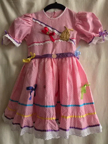 Vestido caipira infantil de algodão 