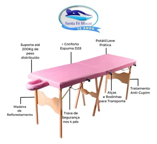 Maca de procedimentos na cor rosa usada pouquíssimas vezes e com capa de proteção.