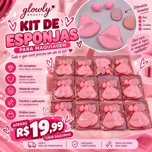 Kit esponja para maquiagem