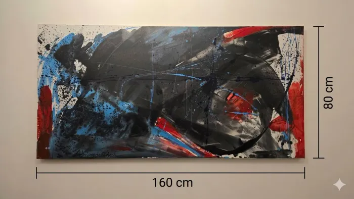 Quadro Abstrato Original Adriano de Olinda - 160x80cm (Impecável)