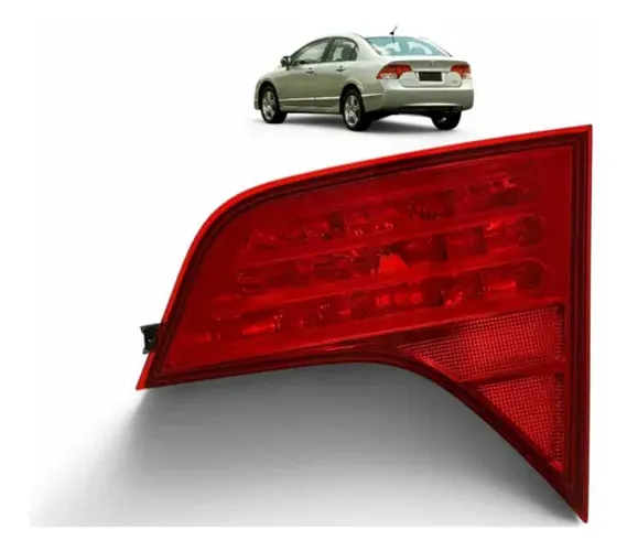 Lanterna Da Tampa Honda New Civic Direita 2007 A 2011 Origin Direito/passageiro Vermelho