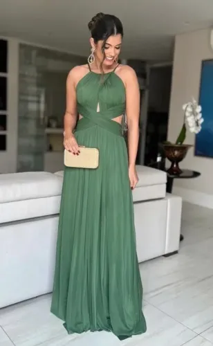 Vestido verde oliva madrinha/casamento/formatura