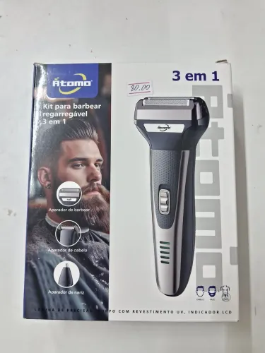 Kit para Barbear Recarregável 3 em 1 Átomo  MO-L-6776