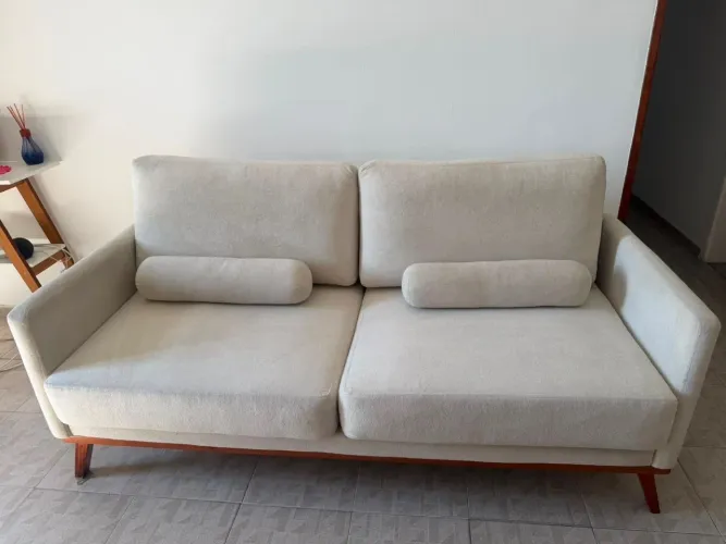 Sofá Branco Fixo Usado Starten Estofados