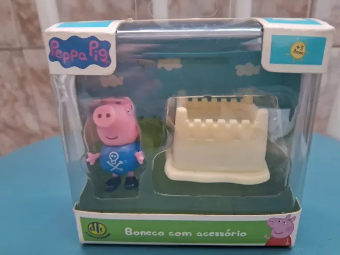 Boneco peppa pig George + acessório  novo