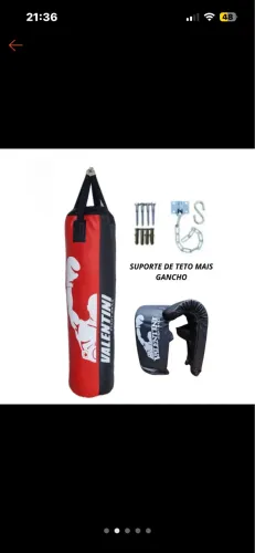 SACO DE BOX 120 preto +luvas +suporte 