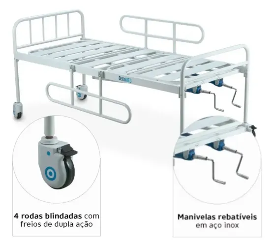 Cama Hospitalar DX2 2 Movimentos até 180 Kg - Dellamed