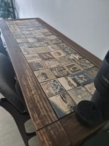 Bancada de Madeira + 2 Banquetas