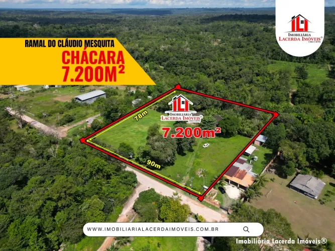Chácara no Ramal do Claudio Mesquita, 7.200m², Campo de Futebol, REGISTRO, BR 174-KM 15