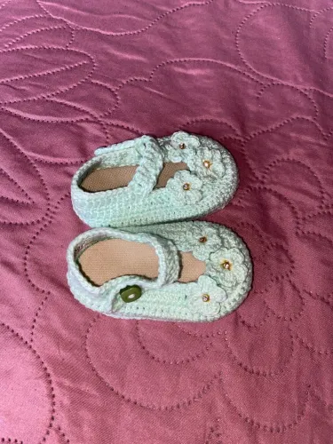 Sapato para bebê de crochê