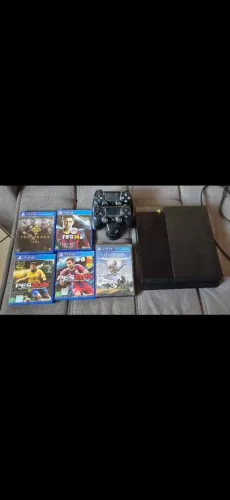 PS4 FAT+ 2 controles+ Dock para carregamento+ 5 jogos