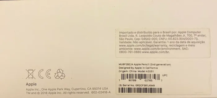 Apple Pencil 2ª Geração Original Apple - Completa com Caixa - Excelente Estado