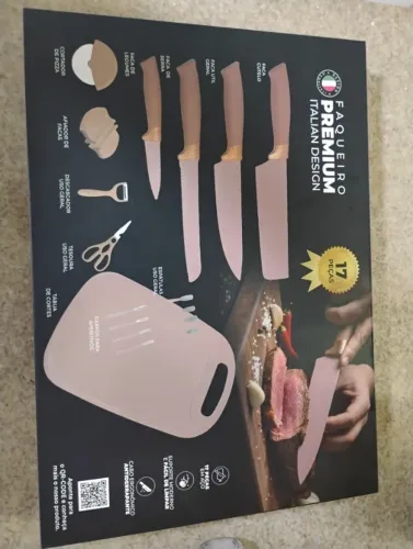 FAQUEIRO CHURRASCO PREMIUM ITALIAN DESIGN 17 PEÇAS - (NOVO)