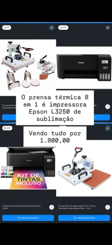 Prensa térmica e impressora