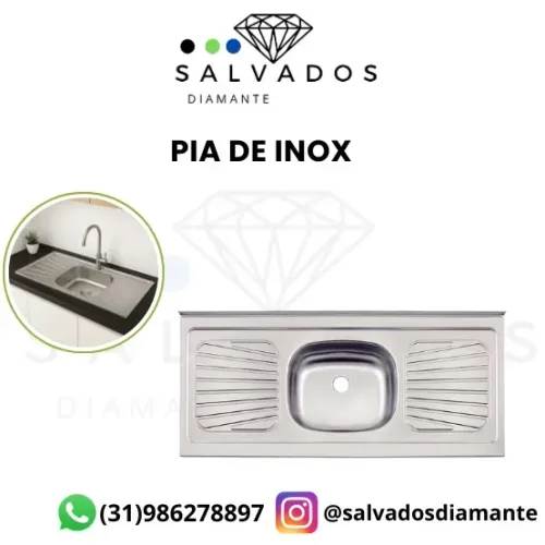 Pia de Inox de vários tamanhos - NOVA