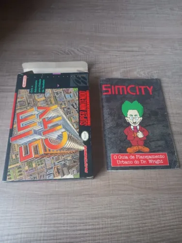 Jogo Sim City SNES + Caixa e Manual Originais