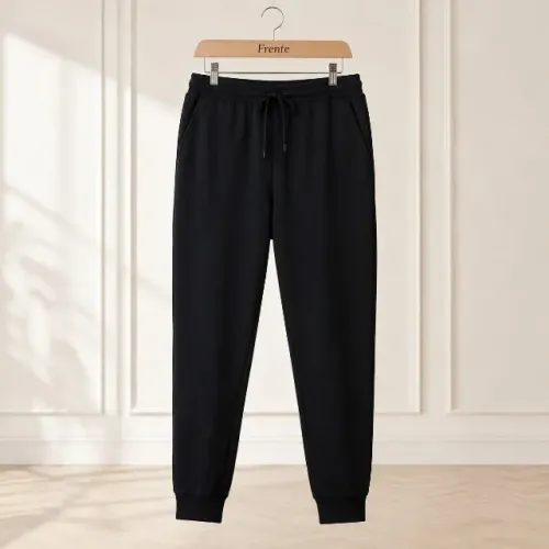 Calça Feminina Moletom Poliéster- Tamanho M - Preto- The Style Box