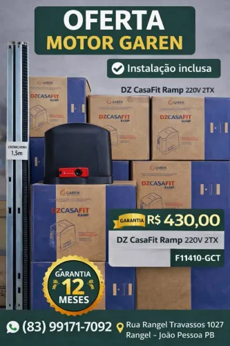 Motor para portão Garen DZ Casa Fit 300kg com instalação inclusa, F11410-GCT