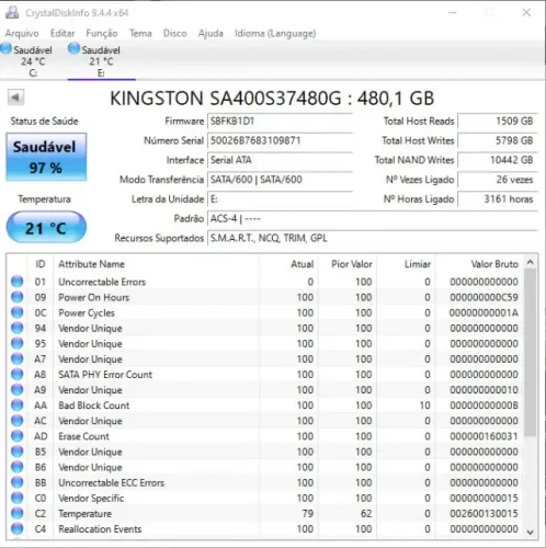 SSD Kingston sa400s37 480GB
