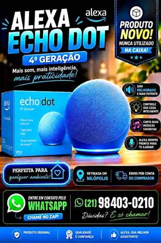 Assistente Virtual Amazon Echo Dot 4ª Geração Alexa - Azul