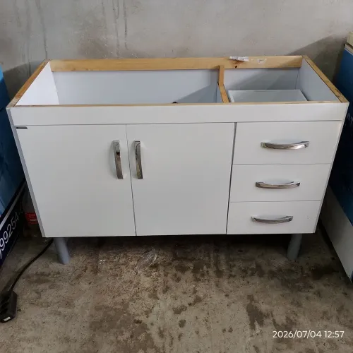 Balcão pia cozinha três gavetas
