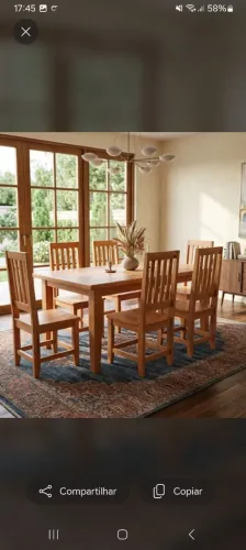 Mesa madeira com 6 cadeiras grandes