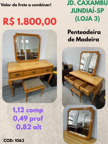 Penteadeira de Madeira - com banquinho