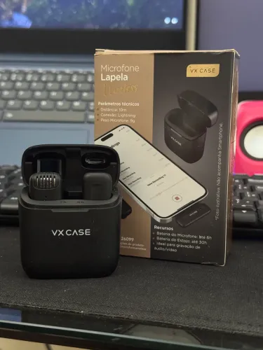 Microfone Lapela Bluetooth Profissional - VX Case