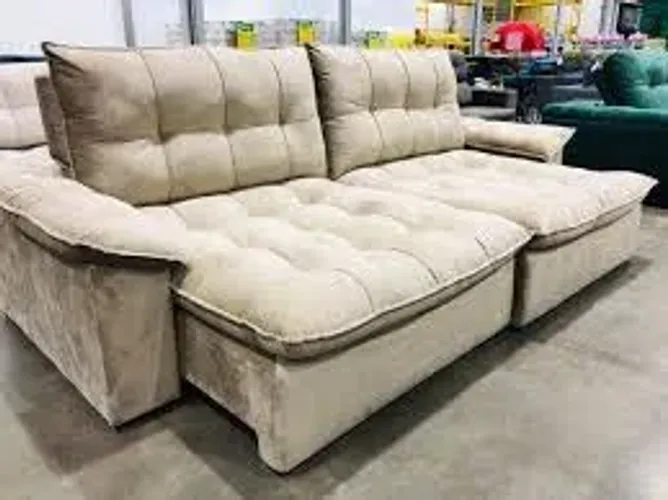 SOFÁ GIGANTE 250 CM - RETRATIL E RECLINAVEL - CARREGADOR EMBUTIDO