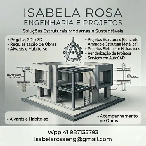 Engenheira Civil - Projetos 2D/3D, Estruturais e Regularização de Obras