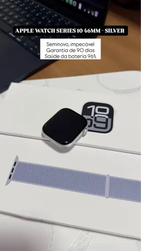 Apple Watch Series 10 46mm Silver, Seminovo (pouco uso), Garantia