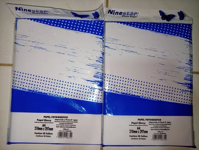 Papel Adesivo A4 Glossy 130g Master Print (100 folhas)