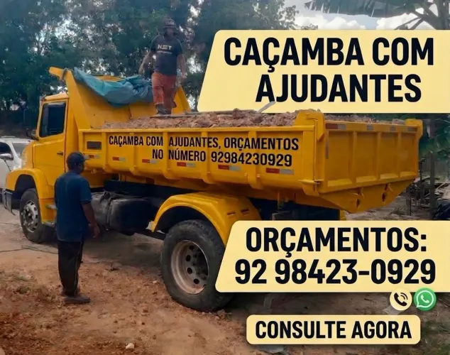 Entulho Coleta de entulho Remoção de lixo caçamba com ajudantes caminhão retirada disk