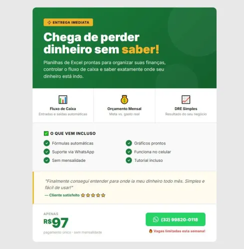 Planilha Excel Fluxo de Caixa + Controle Financeiro __ Entrega Imediatw