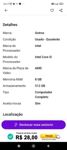 PC excelente configuração