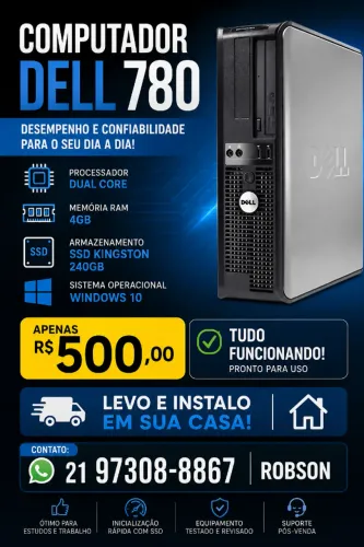 Computador Dell Core 2 Duo 4GB de Ram e SSD 240GB