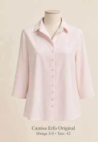 Camisa feminina rosa meia manga marca ergo original  tam. 42